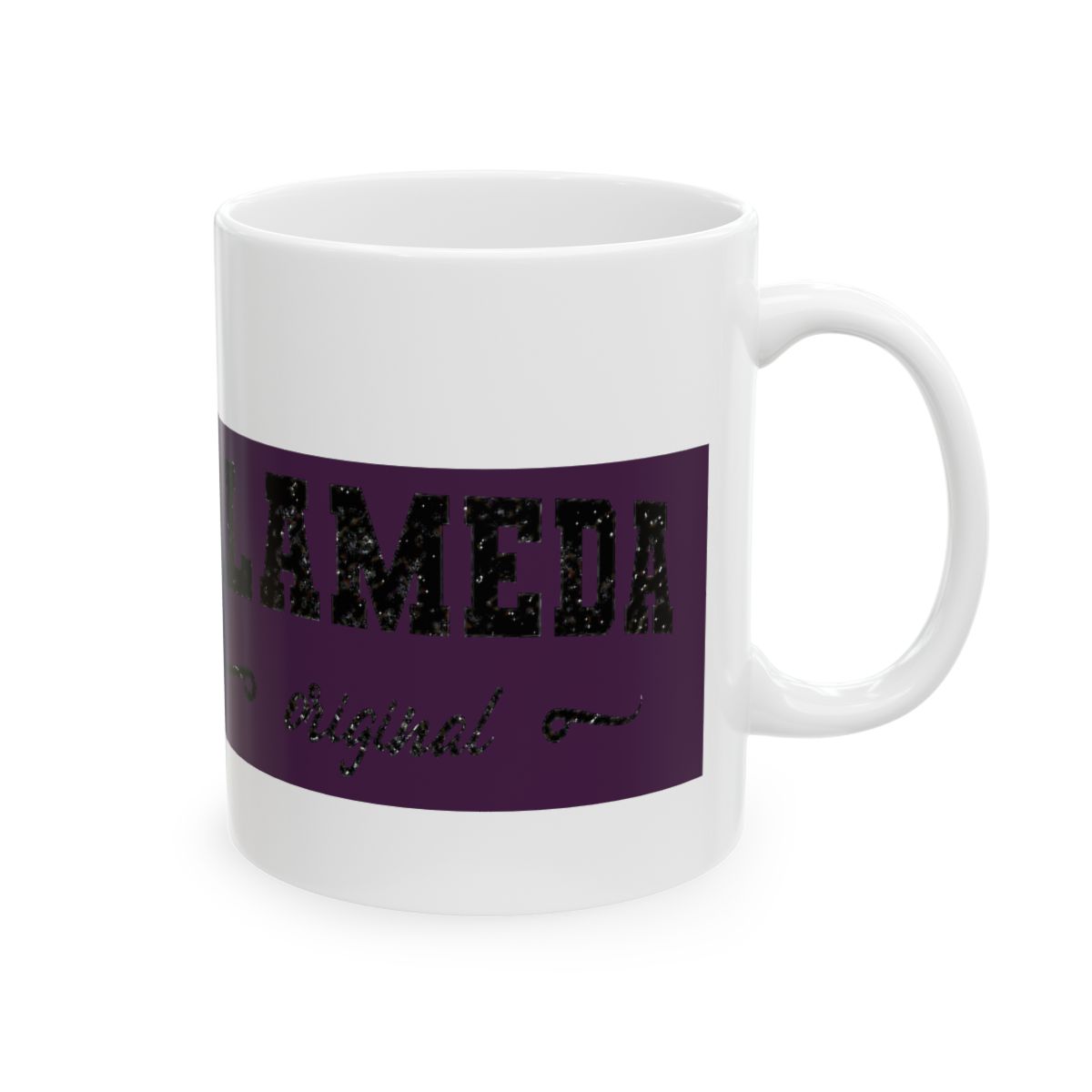 Original Alameda California Retro Hometown Name Alameda Ceramic Mug, Black/White | Alemeda