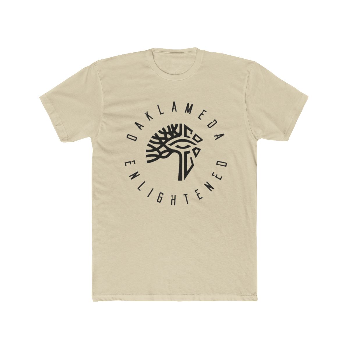 Oaklameda Enlightened Black Round Logo T Shirt | Alemeda - alternate angle 4, merchandise