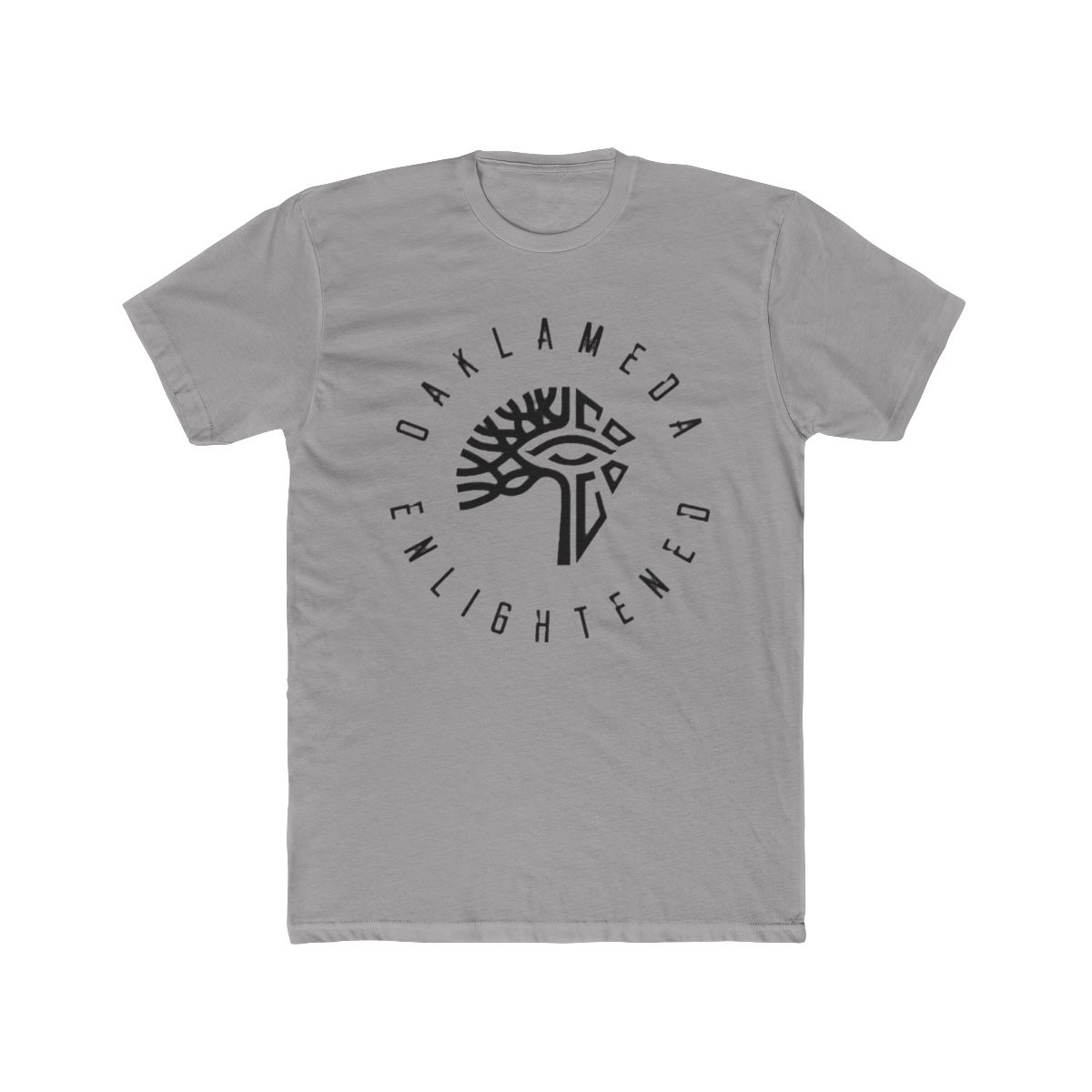 Oaklameda Enlightened Black Round Logo T Shirt | Alemeda - alternate angle 2, merchandise