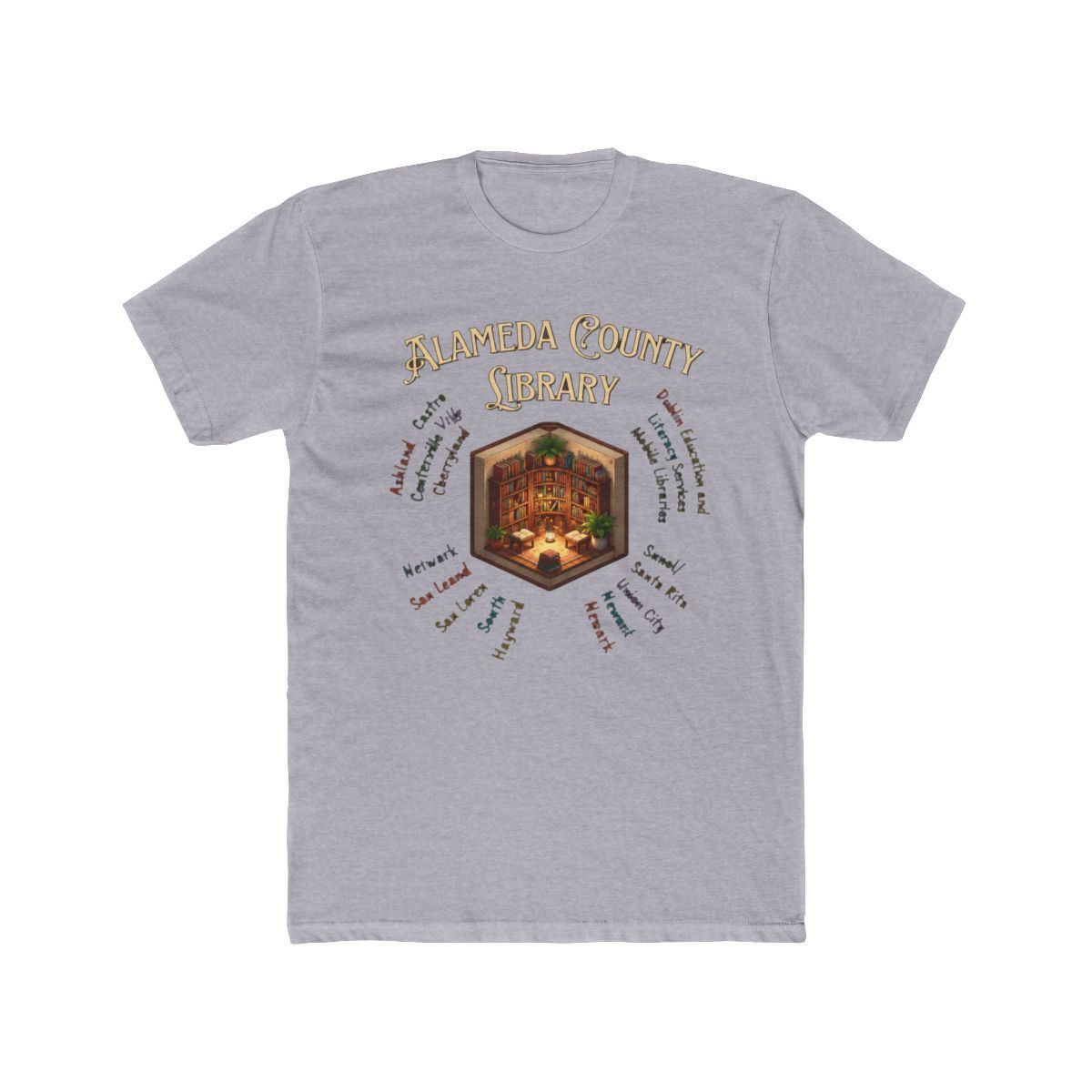 Alameda County Library Community Map T Shirt | Alemeda