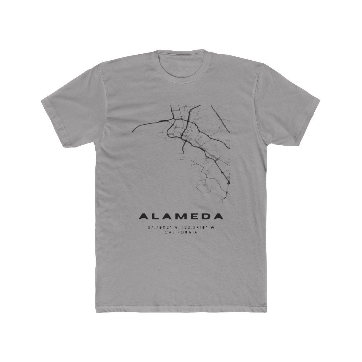 Minimalist Alameda Map Art - California City Coordinates Design T Shirt | Alemeda - Official T-Shirts merchandise