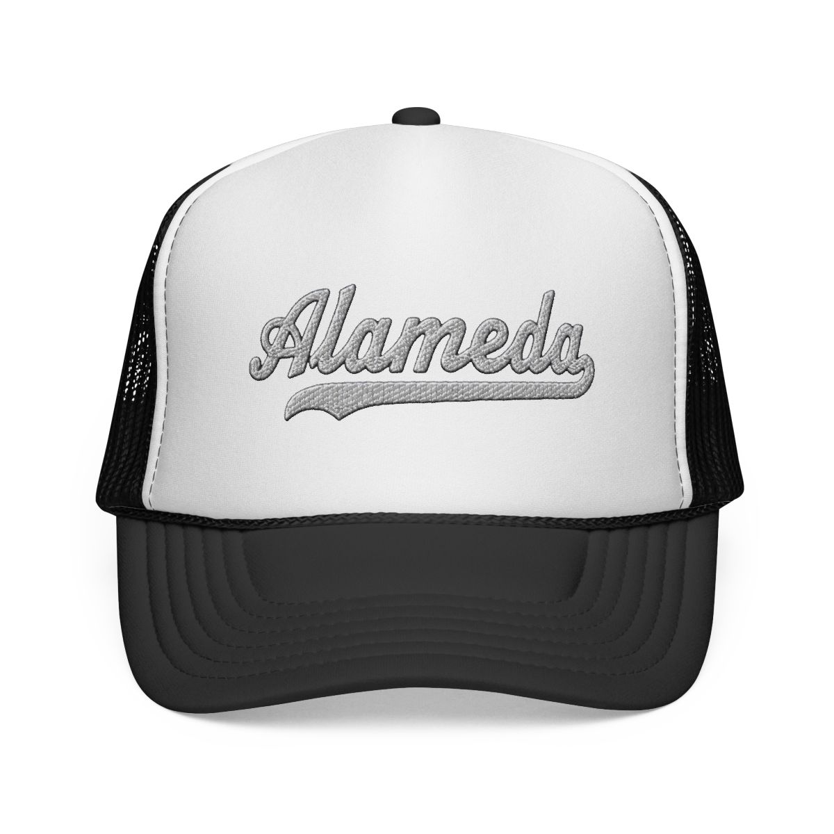 Alameda Hat Alameda Trucker Hat Baseball Script Cap Vintage Sports Mesh Swoosh Gift Souvenir Headwear CA | Alemeda