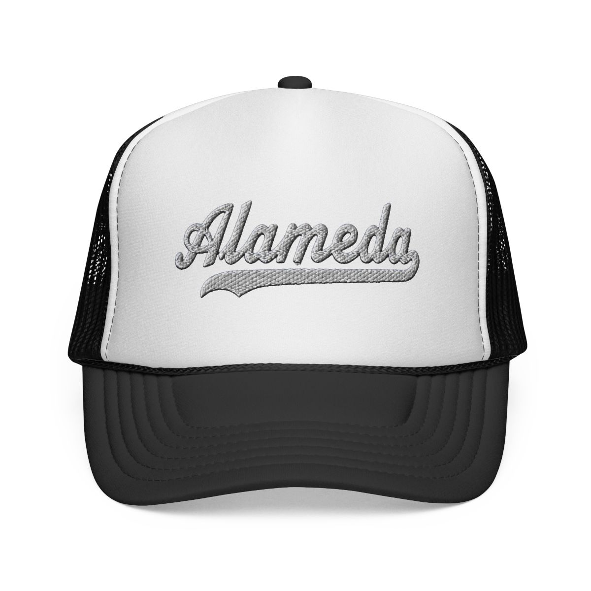Alameda Hat Alameda Trucker Hat Baseball Script Cap Vintage Sports Mesh Swoosh Gift Souvenir Headwear CA | Alemeda