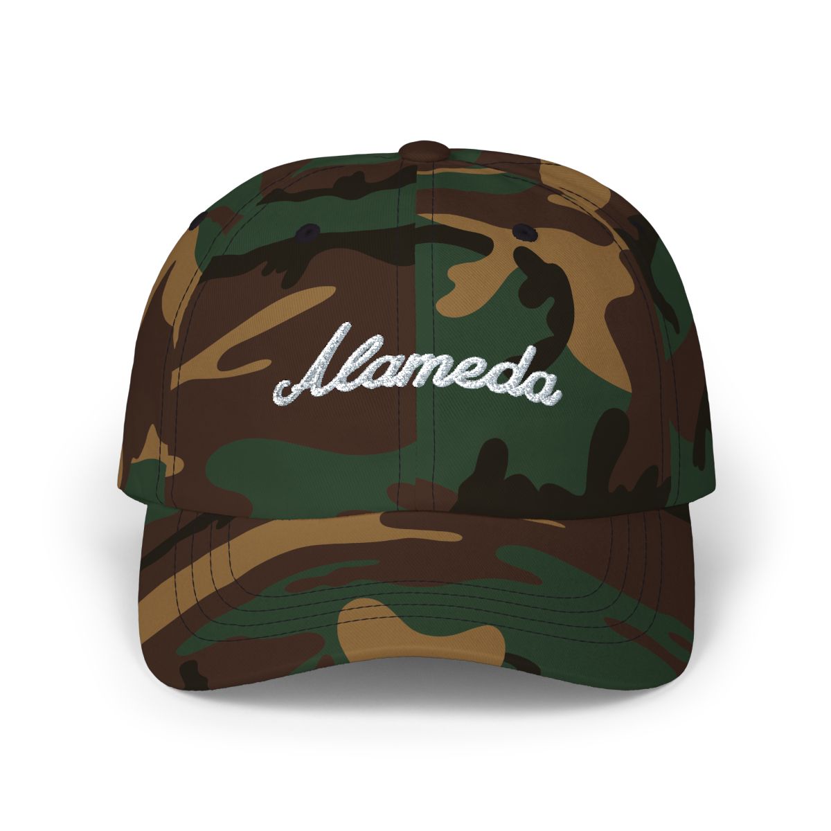 Alameda Baseball Cap Alameda Dad Hat Bold Baseball Script California CA Hat Souvenir Gift | Alemeda - alternate angle 4, merchandise