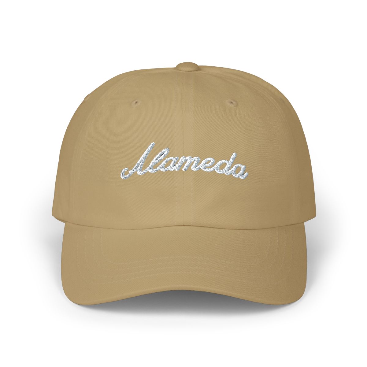 Alameda Baseball Cap Alameda Dad Hat Bold Baseball Script California CA Hat Souvenir Gift | Alemeda - alternate angle 3, merchandise