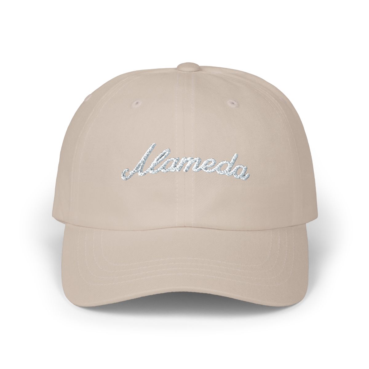 Alameda Baseball Cap Alameda Dad Hat Bold Baseball Script California CA Hat Souvenir Gift | Alemeda - alternate angle 2, merchandise