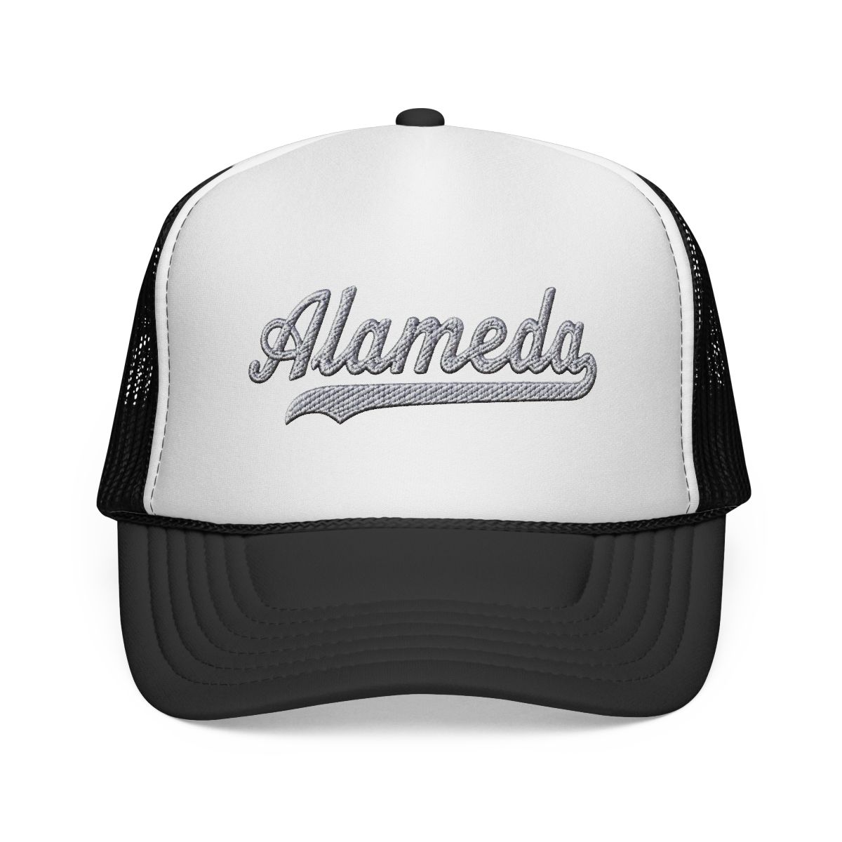 Alameda Hat Alameda Trucker Hat Baseball Script Cap Vintage Sports Mesh Swoosh Gift Souvenir Headwear CA | Alemeda